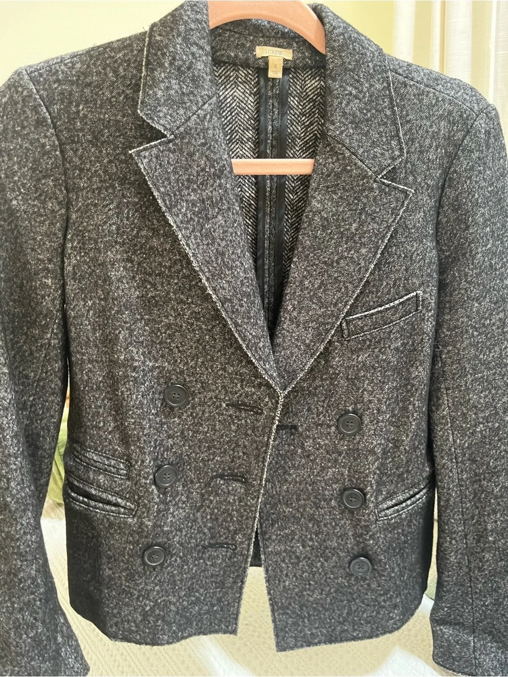 J. Crew Women's Charcoal Gray Double-Breasted Blazer